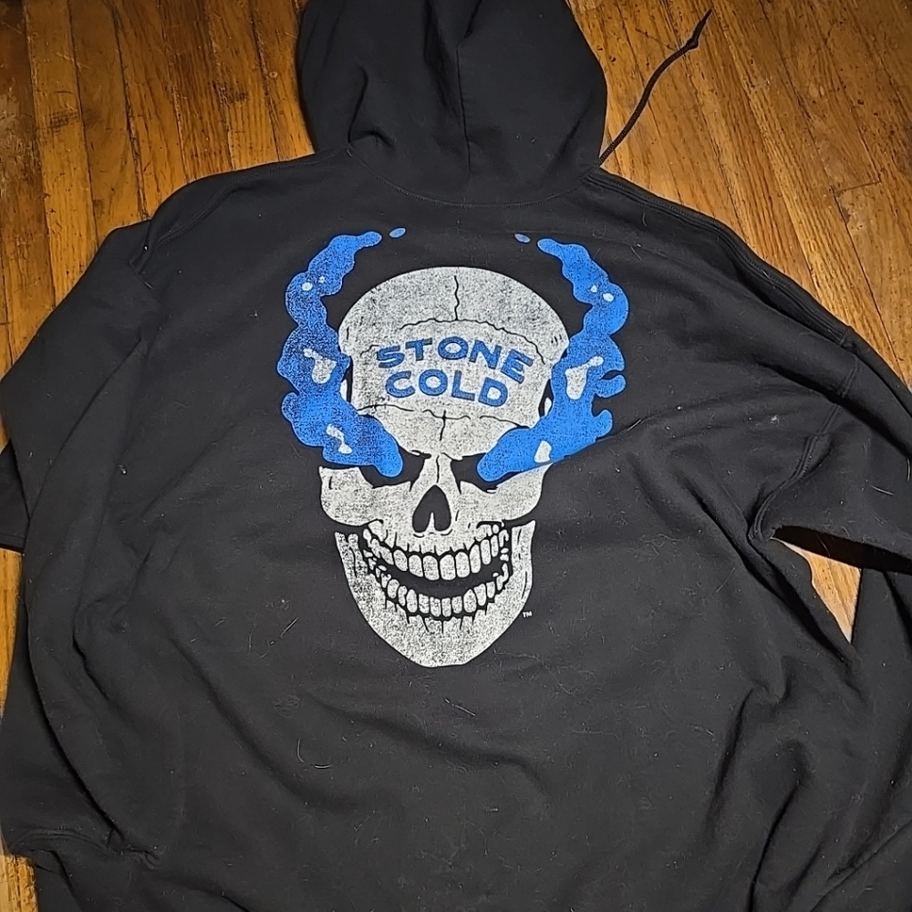 Wwe Stone Cold Steve Austin Smoking Skull Full Zip Sweatshirt Mens 3XL